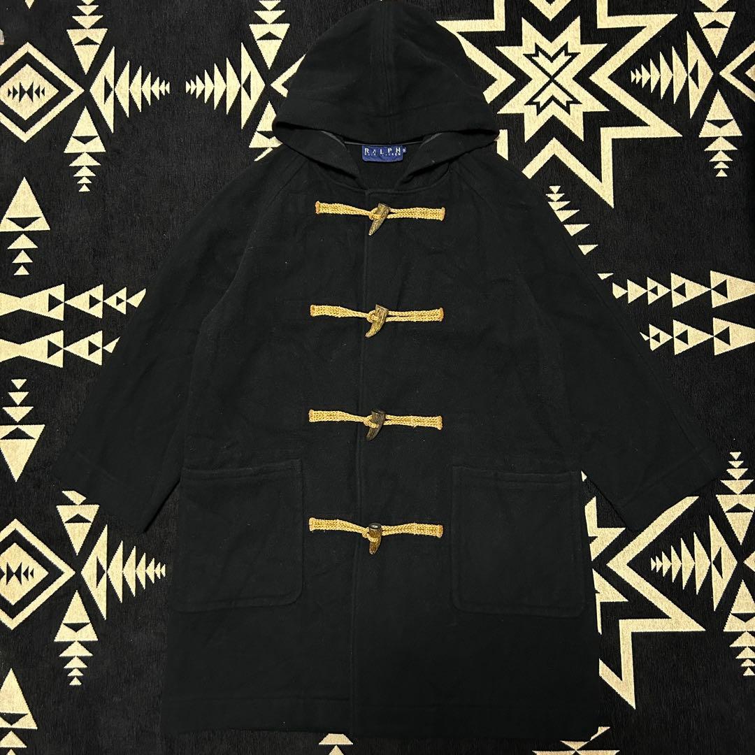 90s ラルフローレン ダッフルコート ブラック 大文字タグ