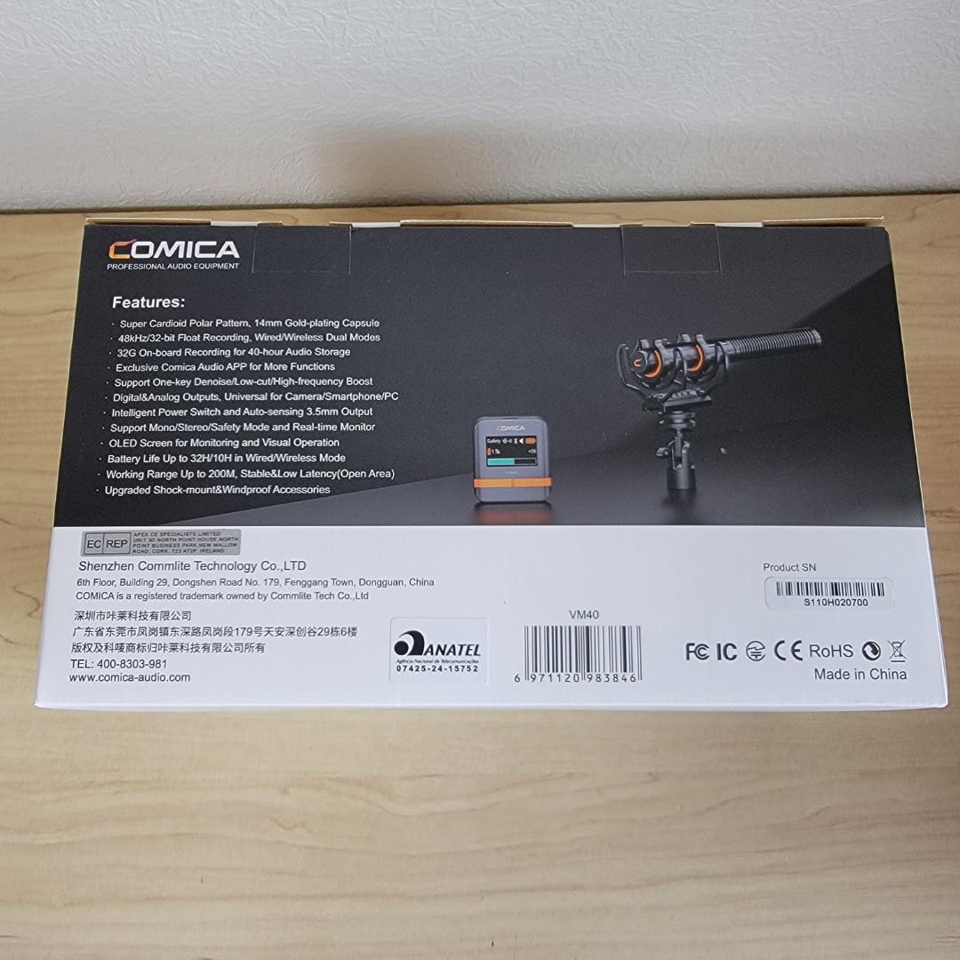 【ほぼ新品】Comica VM40 ワイヤレスショットガンマイク