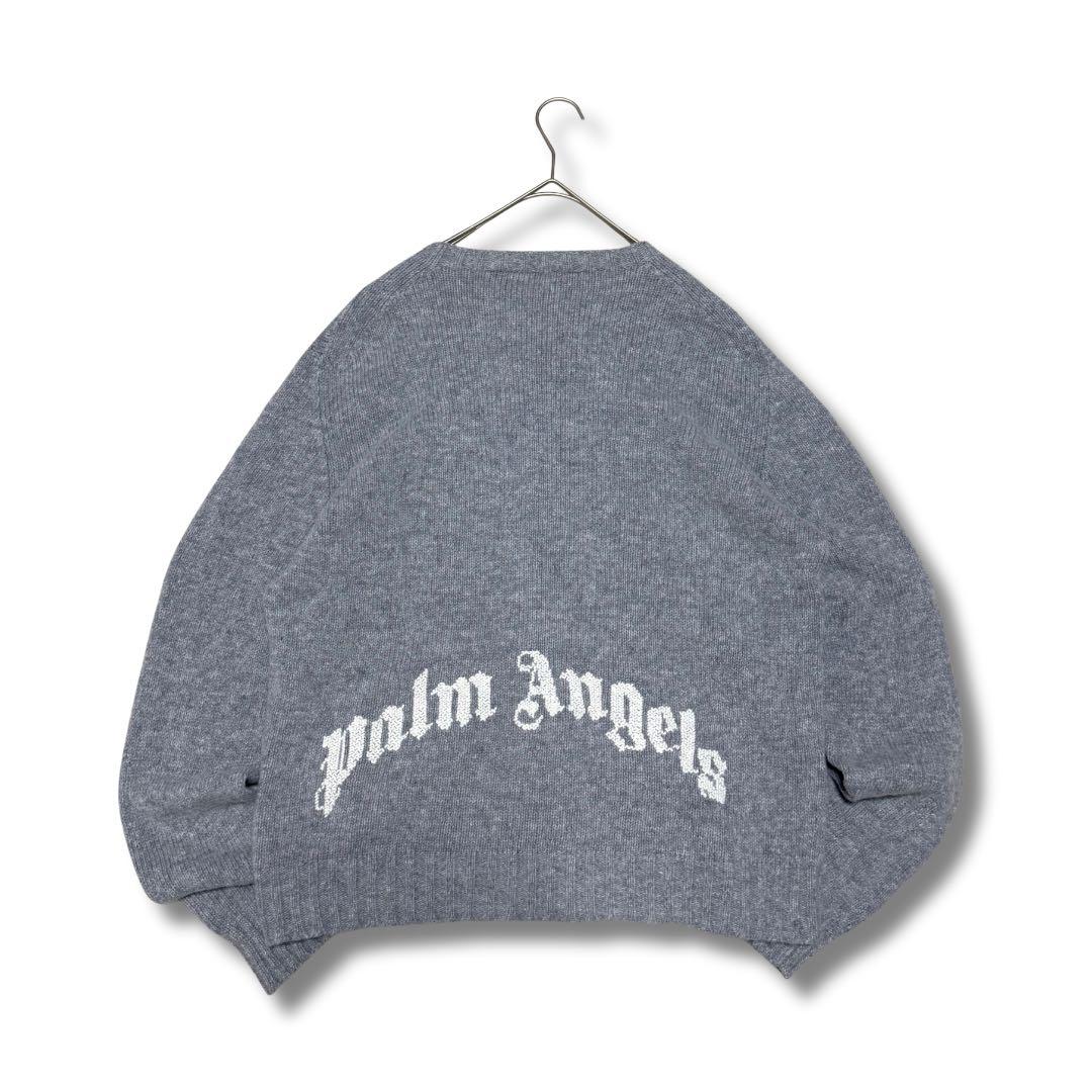 パームエンジェルス カーブロゴ セーター ニット グレー