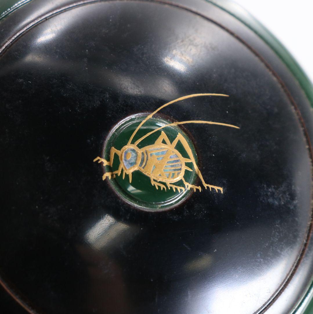 辻石斎作 秋草に鈴虫蒔絵 香合 茶道具 共箱共布　C900　N8