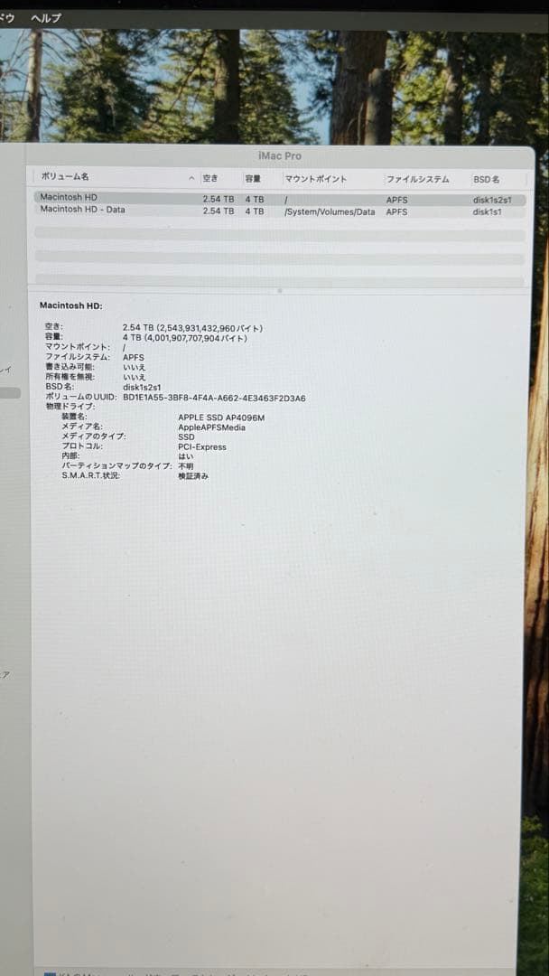 4TB SSD搭載27インチiMac Pro 2017 10コア64GBメモリ