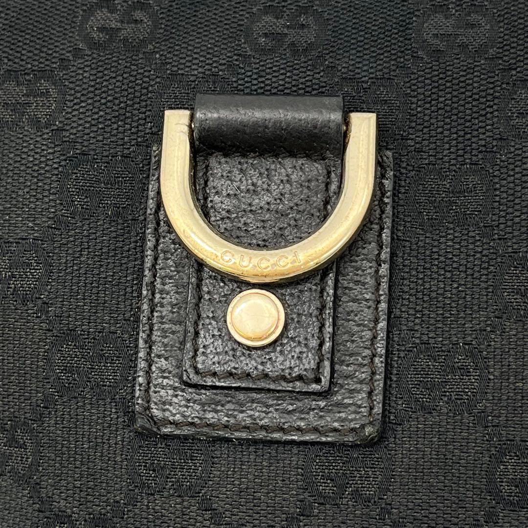 GUCCI ショルダーバッグ サコッシュ GGキャンバス アビーライン ブラック