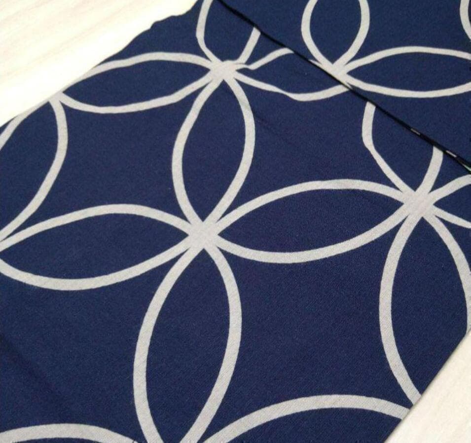 ■最高級しじら織浴衣 七宝紺■反物染め抜きの抜染■着物着用可■涼し綿麻浴衣