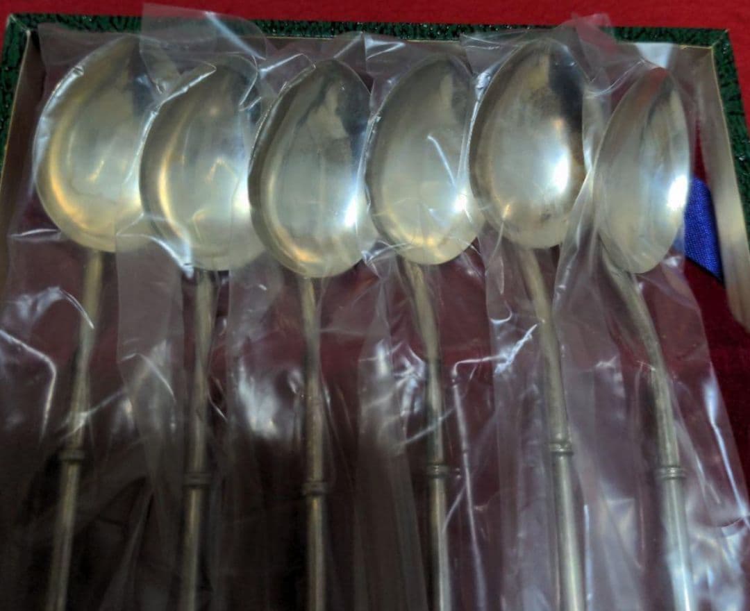 【SILVER】　ストロースプーン　６本　SILVER刻印有り　約54g