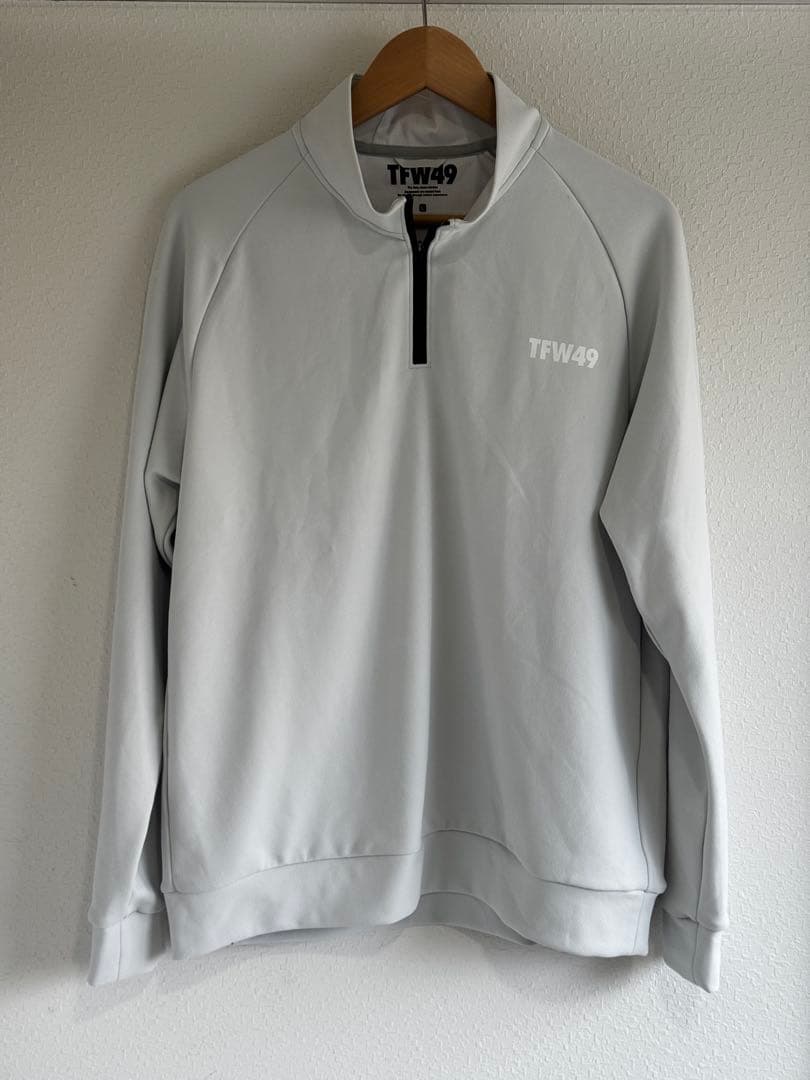 メンズウェア TFW49 MOCK NECK HALF ZIP L/S TEE L.GREY