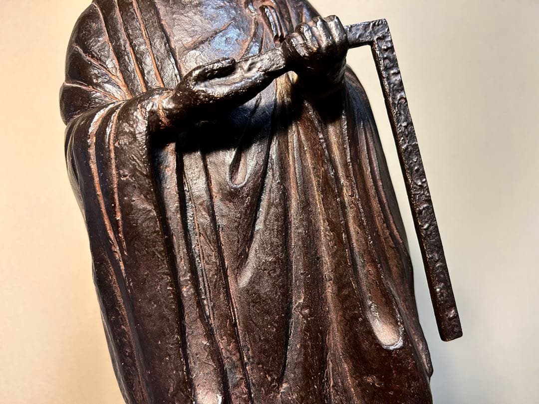 金工家 板坂辰治 銅造　聖徳太子像　共箱 置物 彫刻 彫像