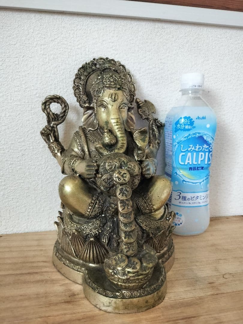 35年前に著名人から頂いた★大きめ真鍮ガネーシャ　商売繁盛　学問の神