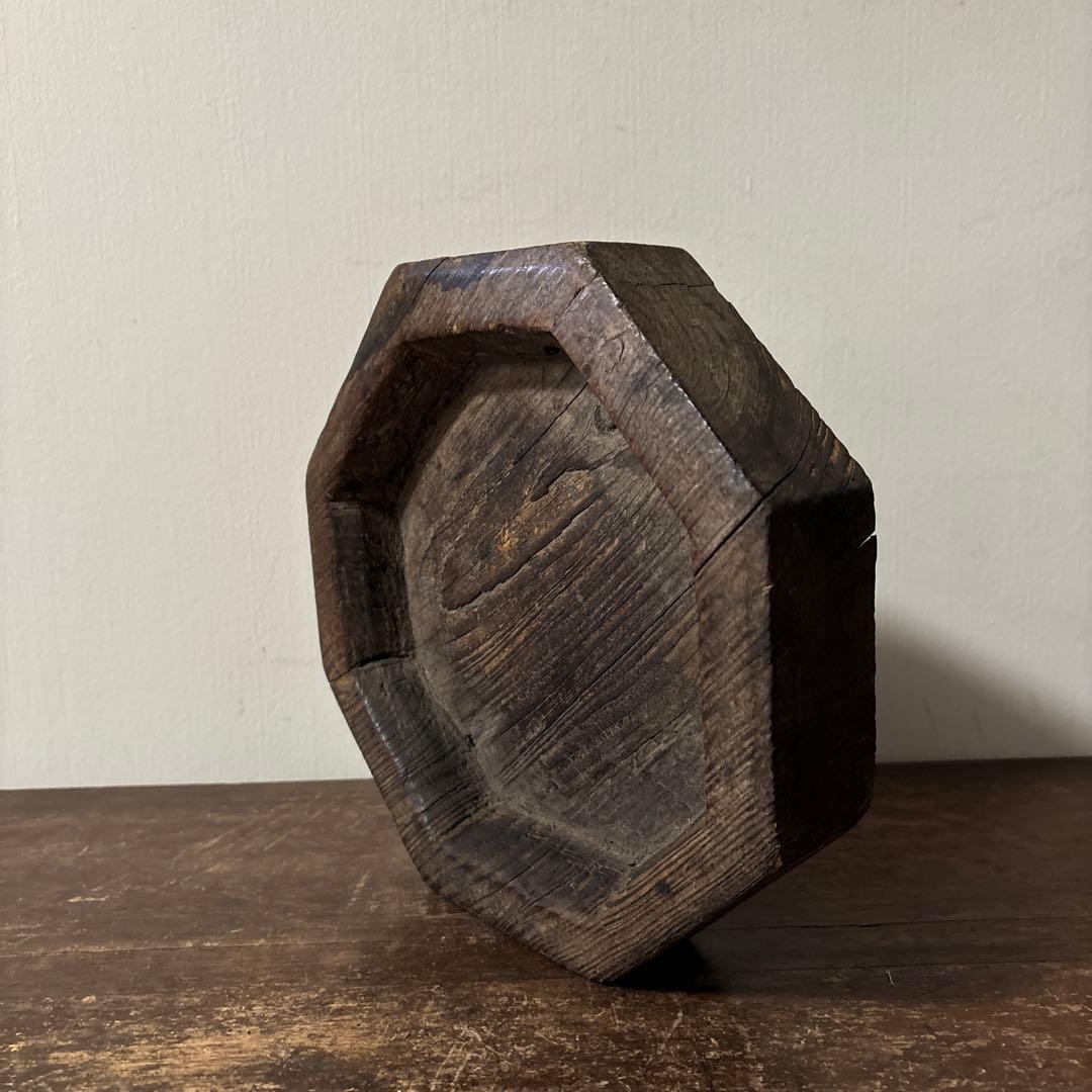 李朝木製灰皿　古民具　韓国古美術　花入　花器　和骨董　アンティーク　古道具
