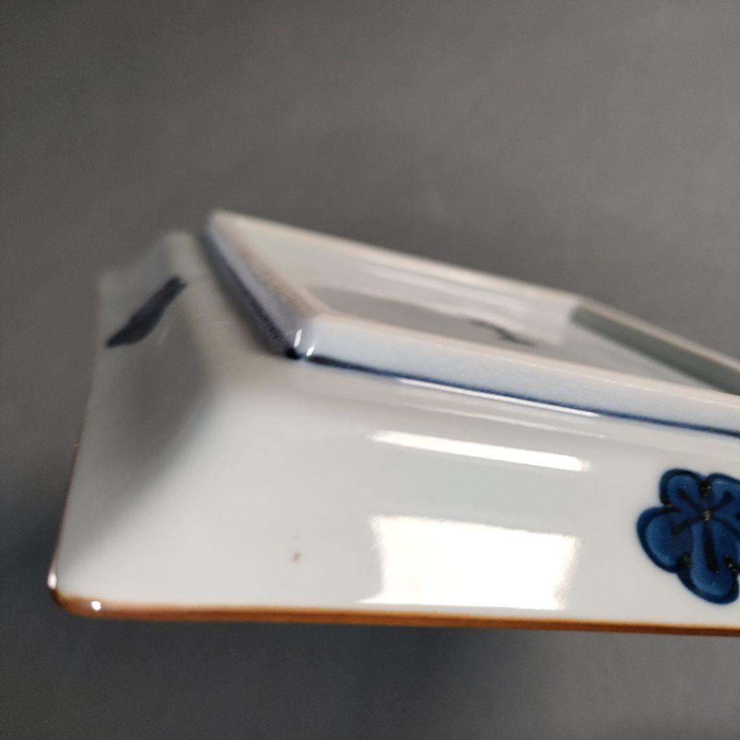 A1324-6/有田焼/源右衛門窯/古染風梅紋銘々皿5客/共箱/飾皿/懐石道具/