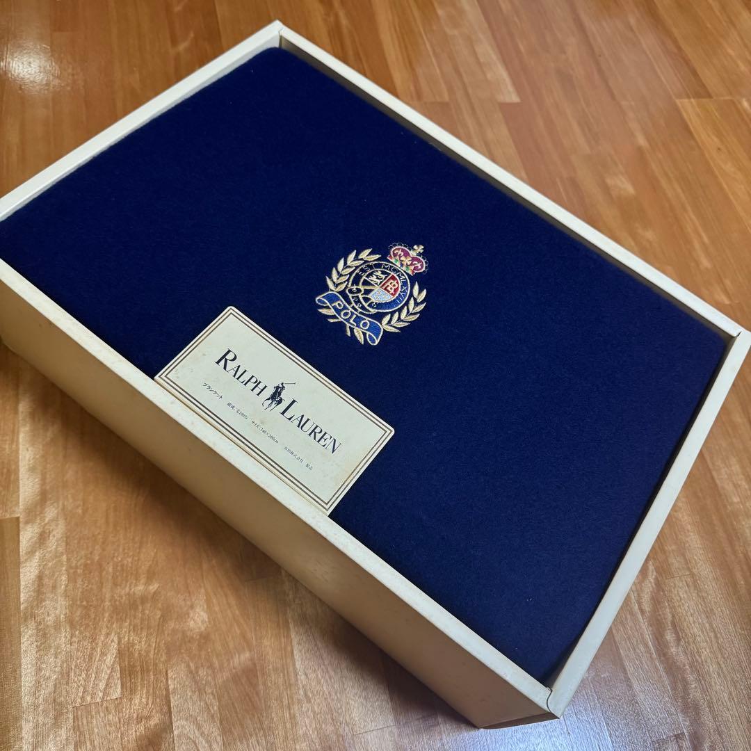 未使用 未開封 RALPHLAUREN ラルフローレン 毛100% ブランケット
