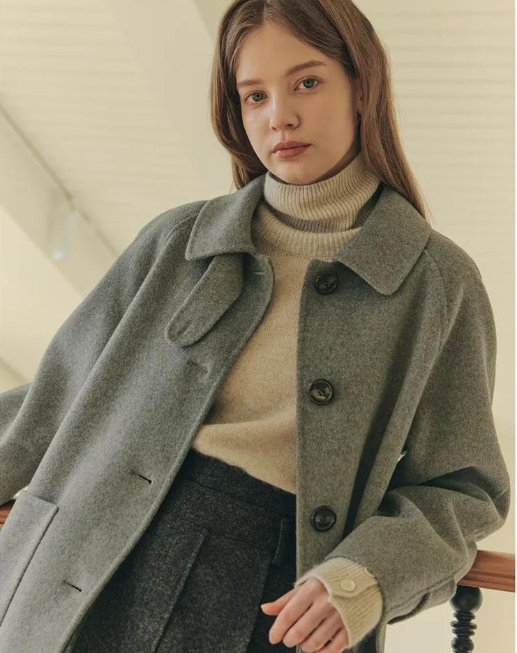 Aライン ウールコート 新品 グレー