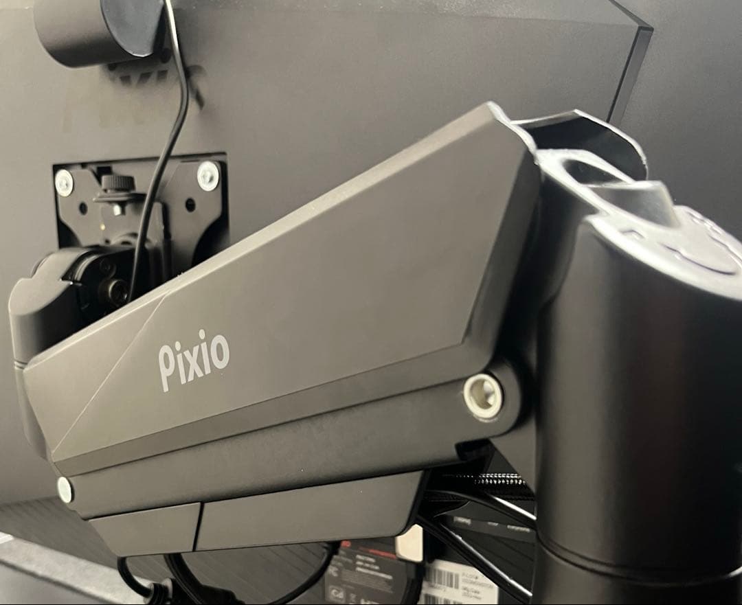 Pixio PS2S モニターアーム シングル 黒 ブラック