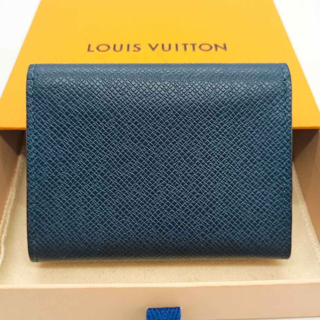 【美品SSS】ルイヴィトン　カルトドゥヴィジットNM　タイガ　ネイビー　名刺入れ