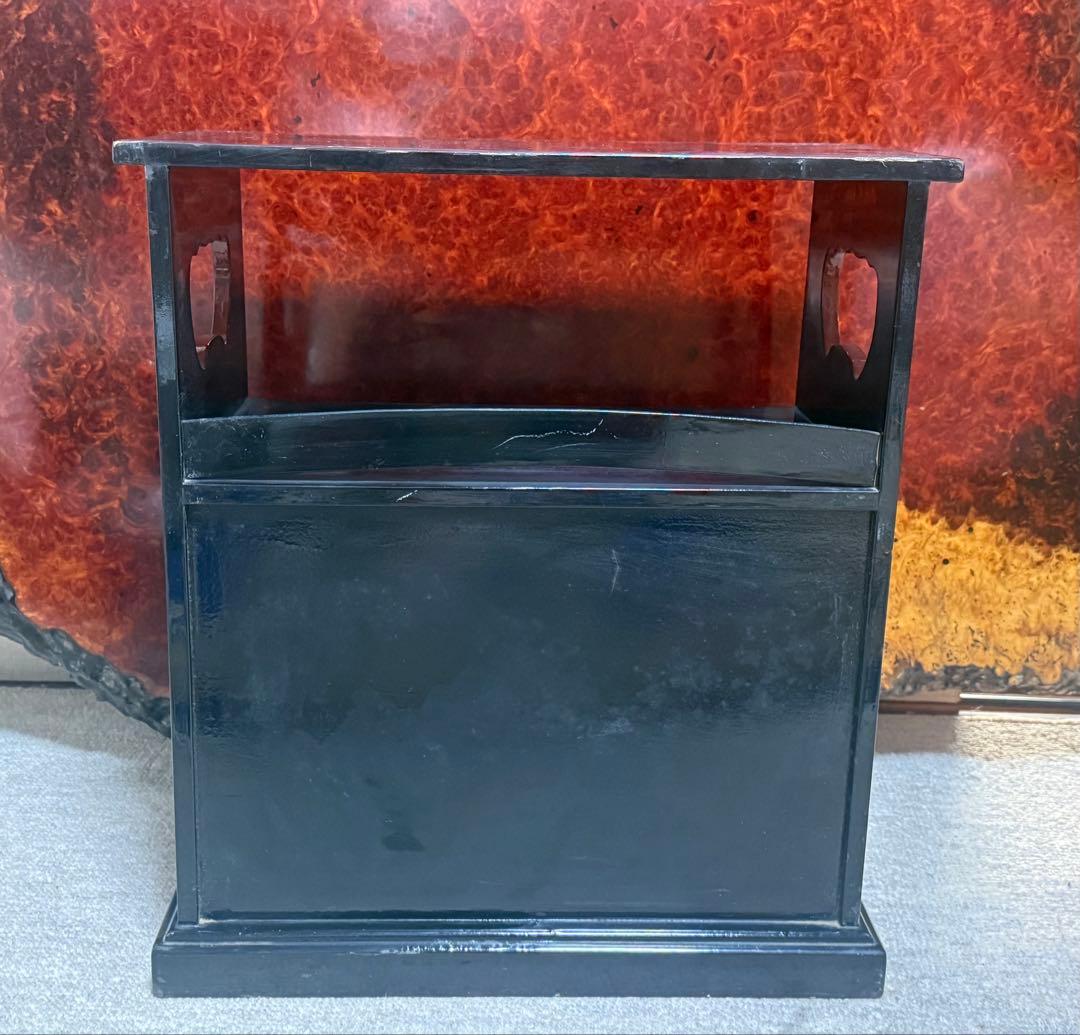 螺鈿付　山水人物図小箪笥　茶棚　送料込み260122