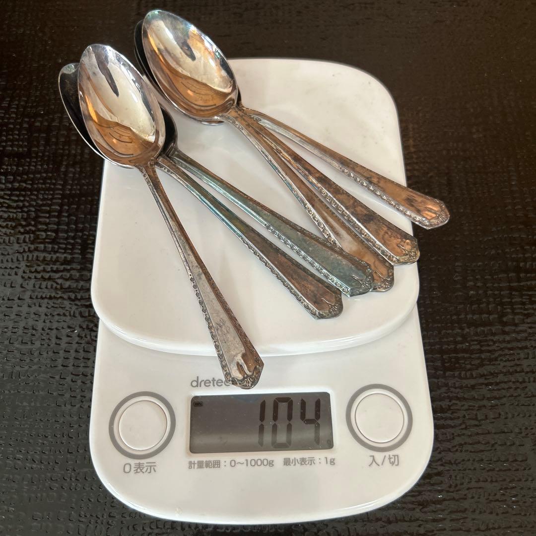 新品◆①尚美堂　純銀製スプーン 6本セット　昭和レトロ