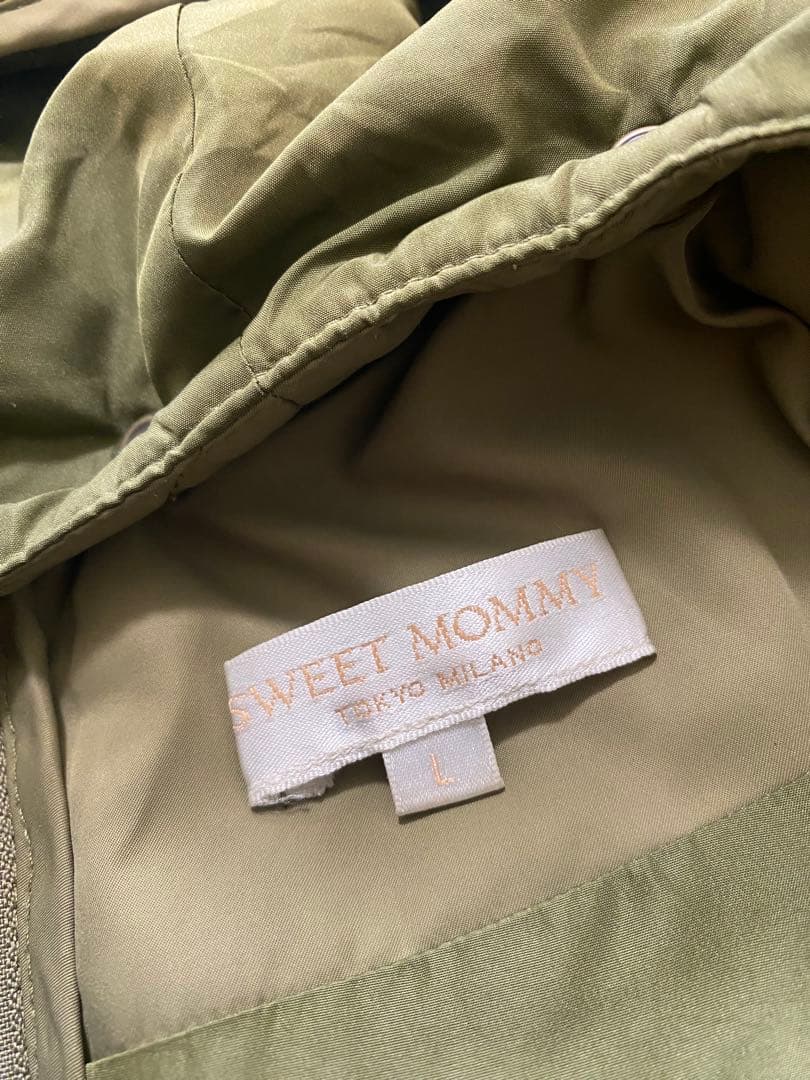 スウィートマミー キルティング ママコート 抱っこ おんぶ カーキ L