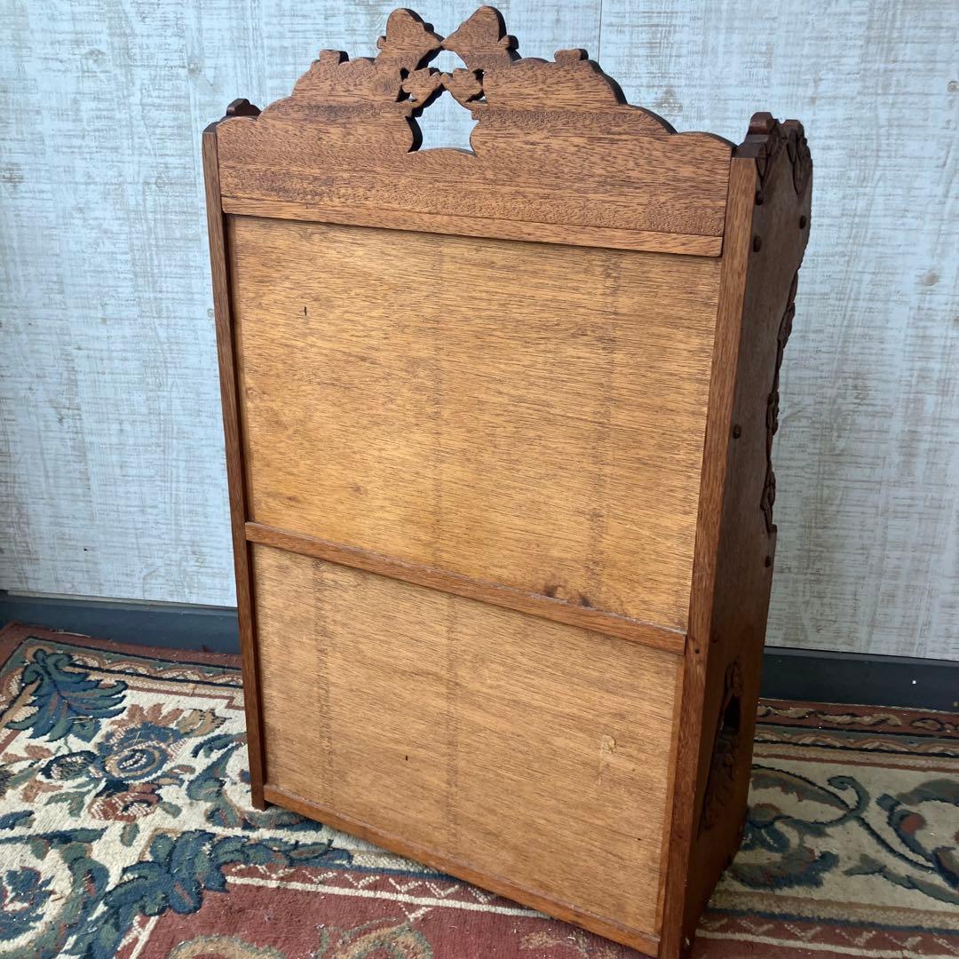 北欧レトロ ミッドセンチュリー 4段 木製彫刻オープンラック 飾り棚 古家具