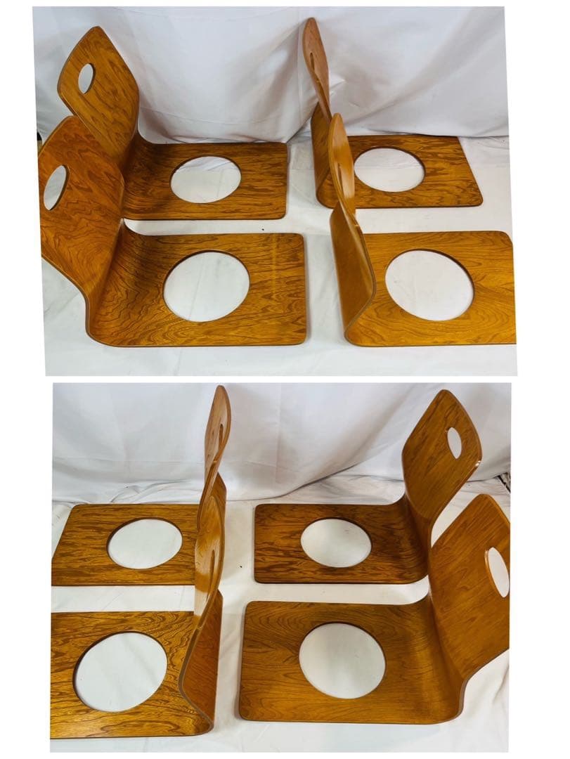 【良品】 曲げ椅子 10脚セット 木製 アンティーク 昭和レトロ ③