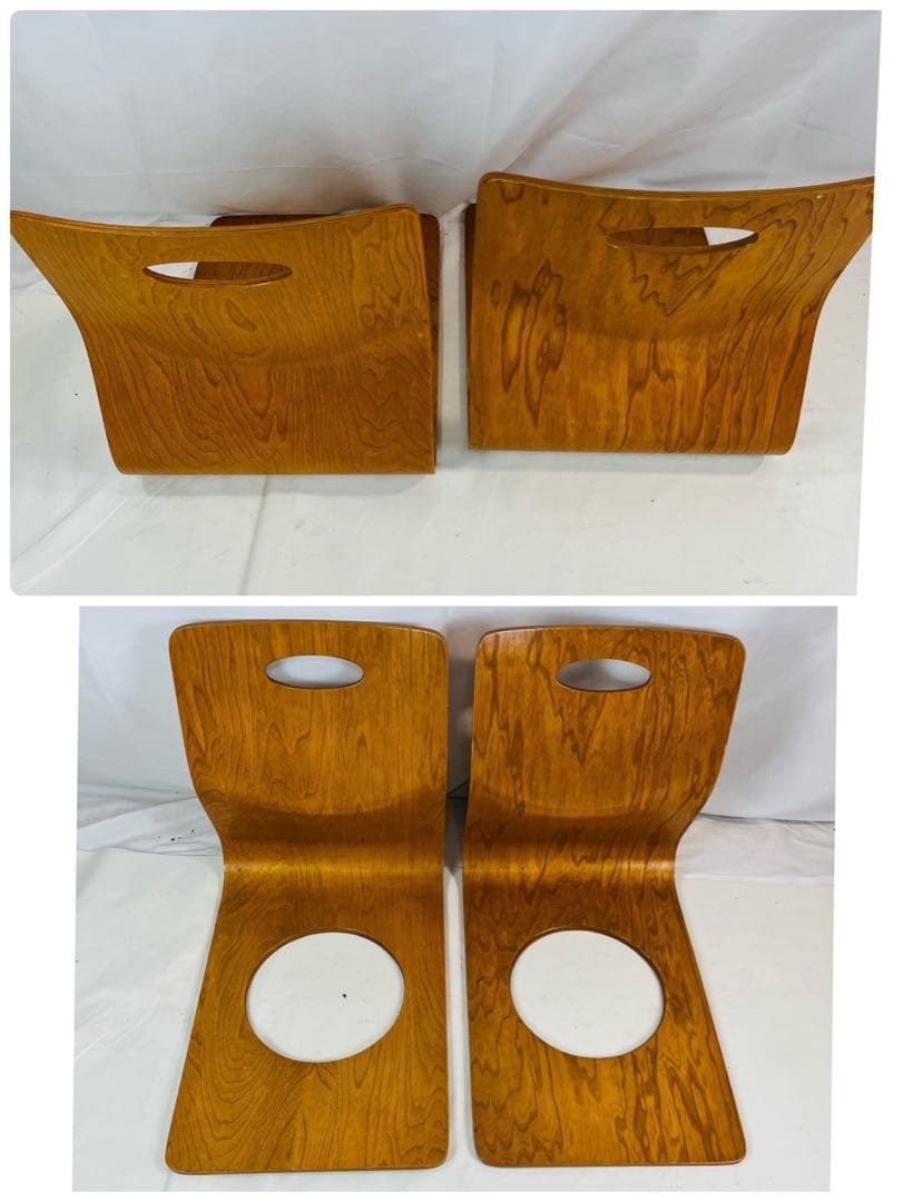 【良品】 曲げ椅子 10脚セット 木製 アンティーク 昭和レトロ ③