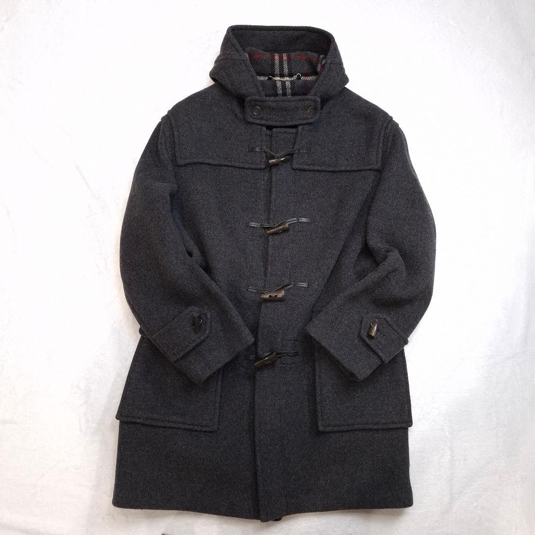 【人気】BURBERRY LONDON ダッフルコート チェック グレー L相当