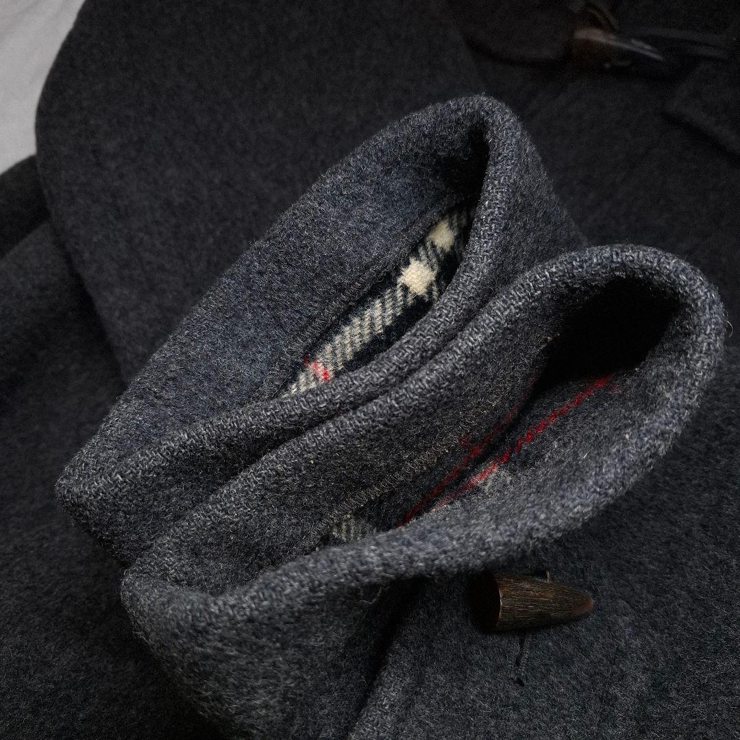 【人気】BURBERRY LONDON ダッフルコート チェック グレー L相当