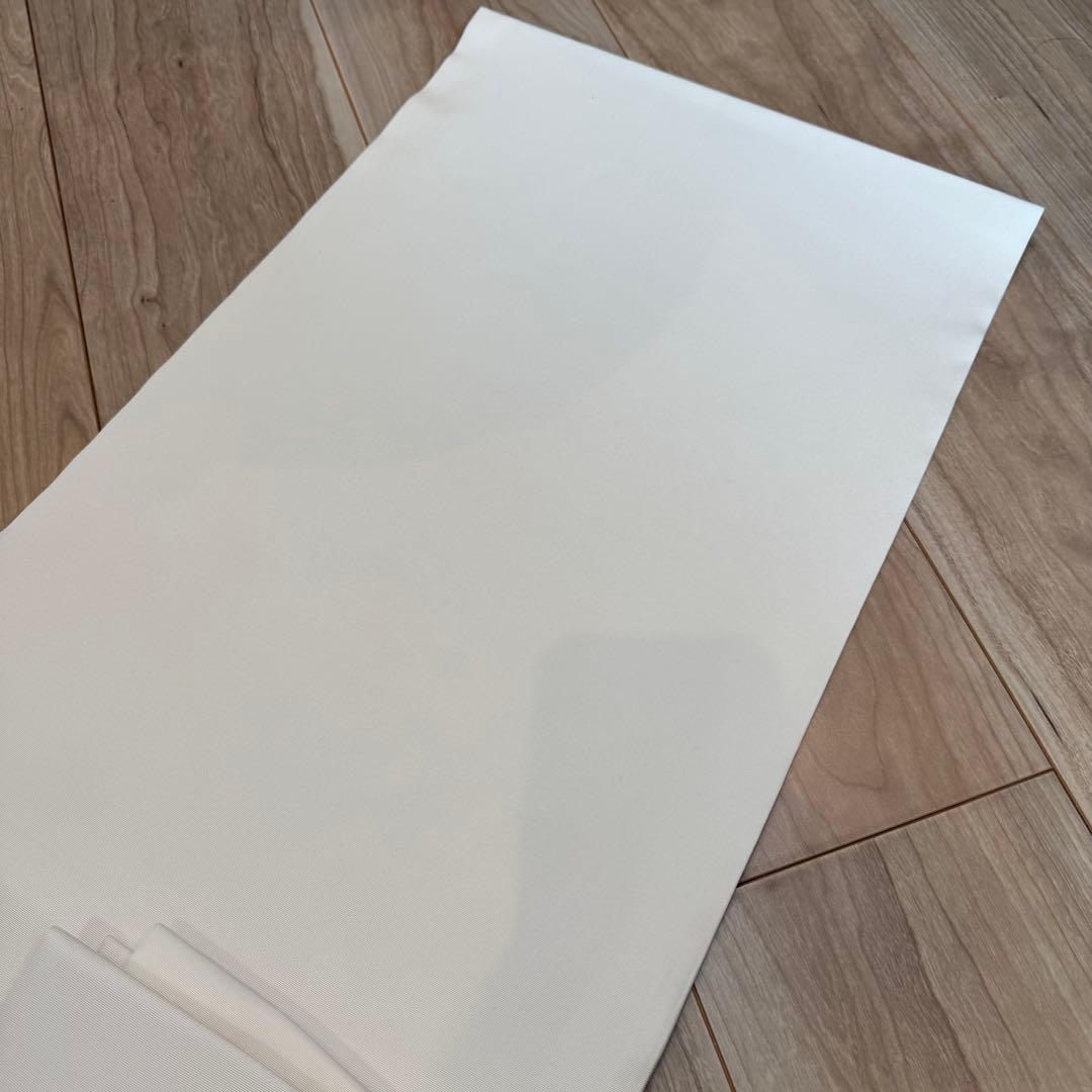 超美品　正絹　九寸　名古屋帯　着物　高久空木　白　赤　ピンク　蘭　374