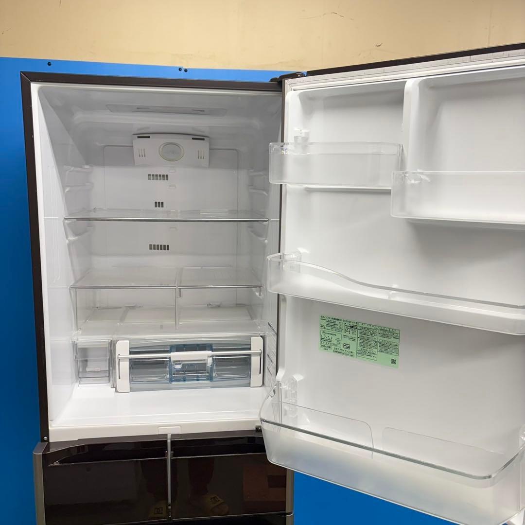 635 日立　大型冷蔵庫　400L強　小型　家庭用　右開き　自動製氷　ブラウン