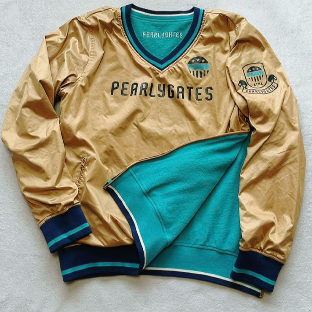 美品　パーリーゲイツ　リバーシブル　スニード　ゴールド　キャメル　フリース XL