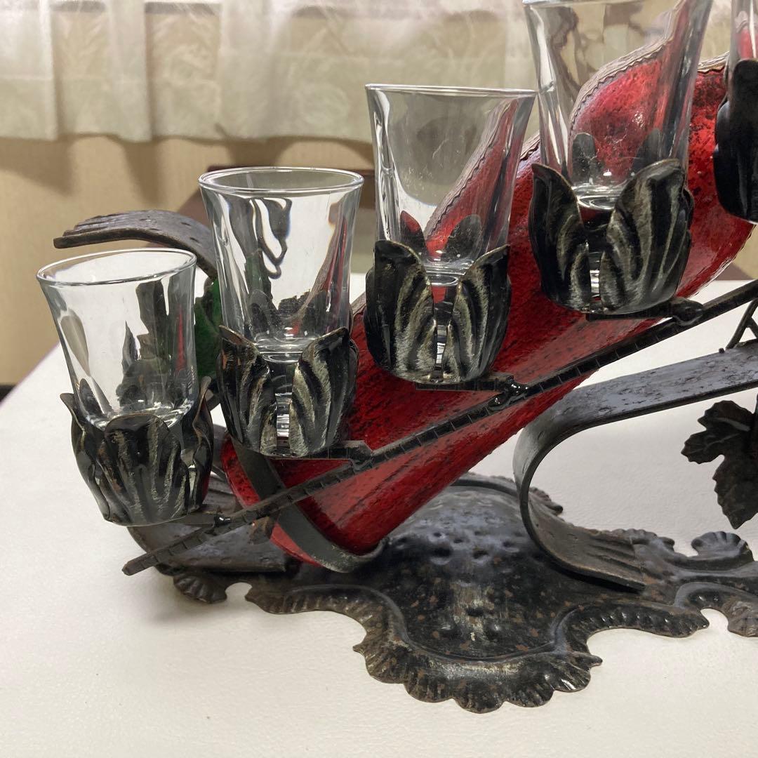 イタリア製 ワインホルダー スタンド ラック 葡萄柄 置物 オブジェ レトロ