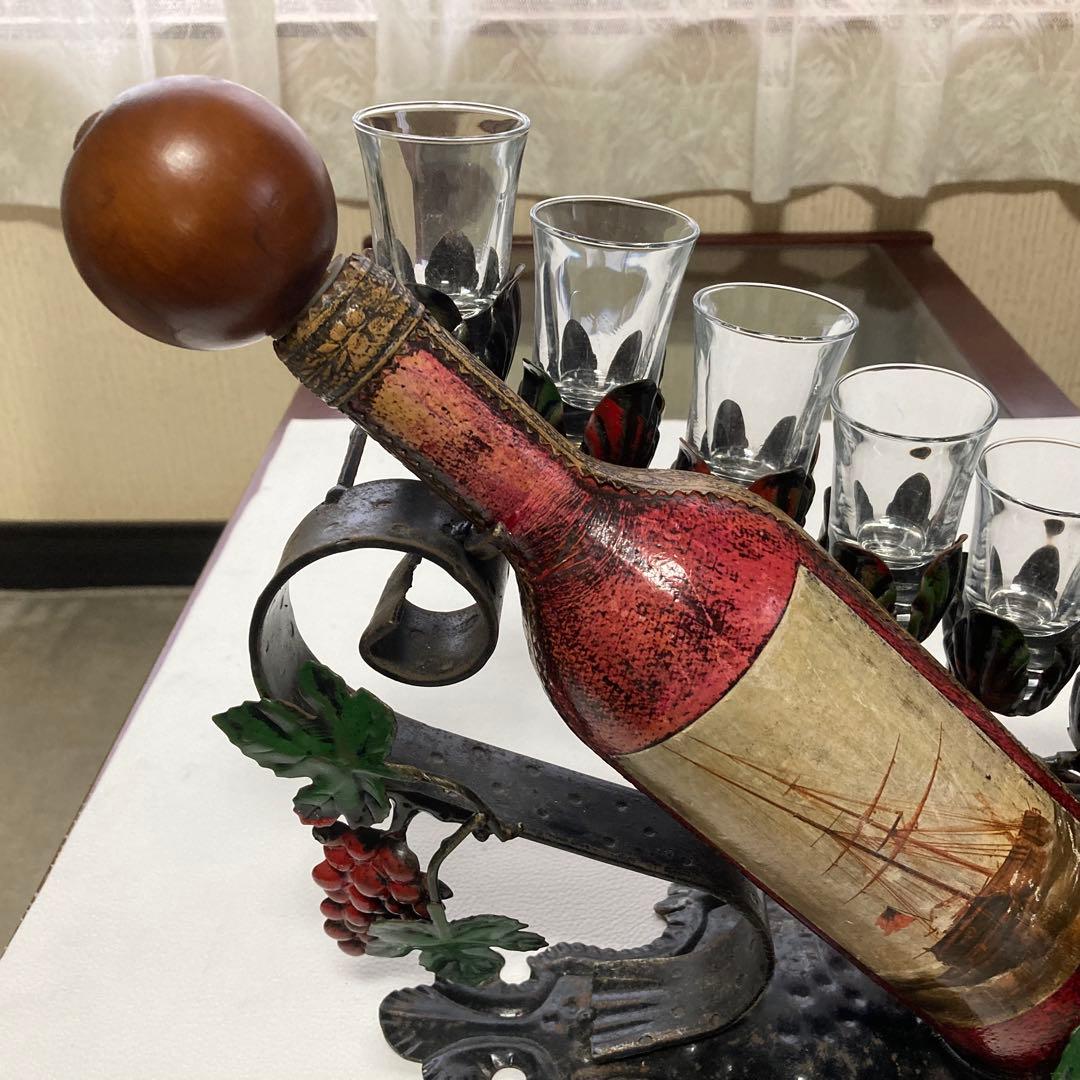 イタリア製 ワインホルダー スタンド ラック 葡萄柄 置物 オブジェ レトロ