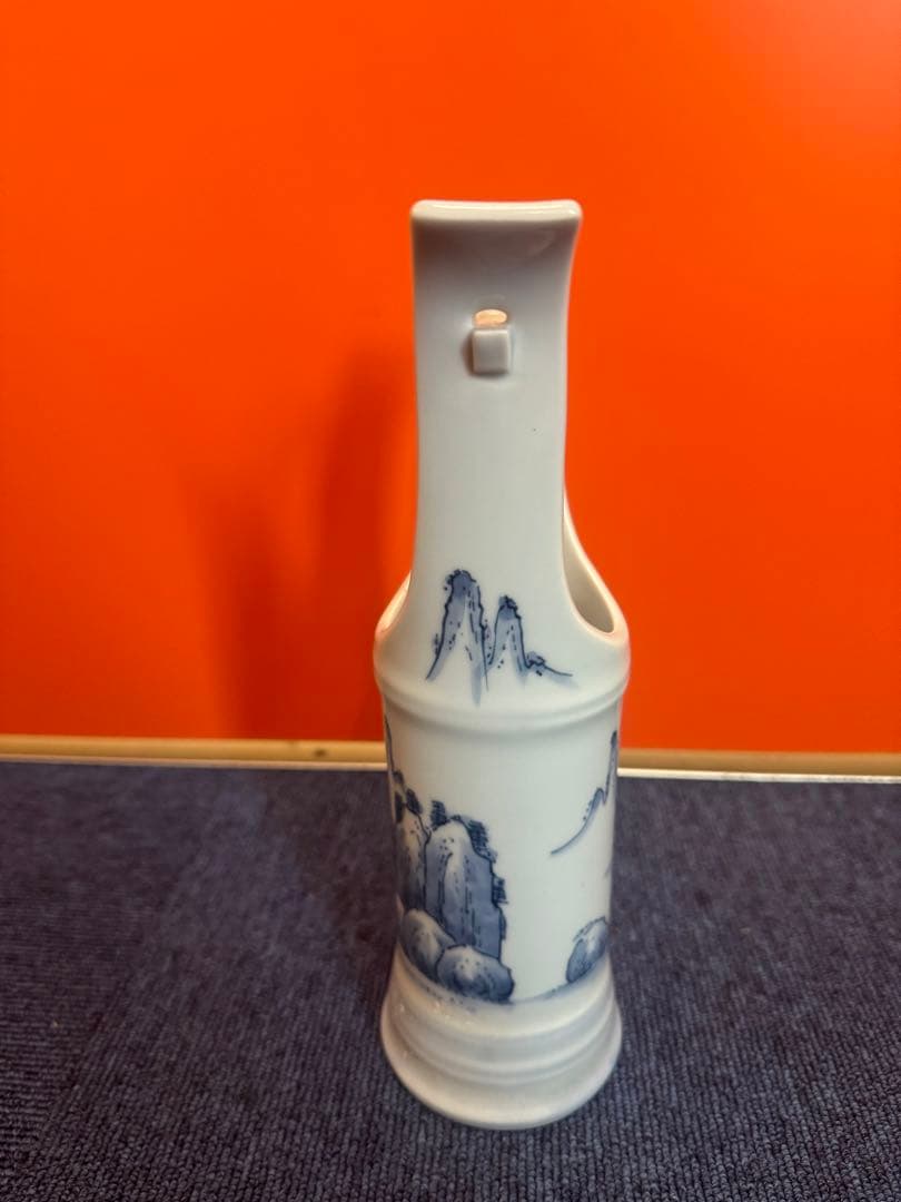 1622 有田焼　染付山水　花器、花入れ、手桶