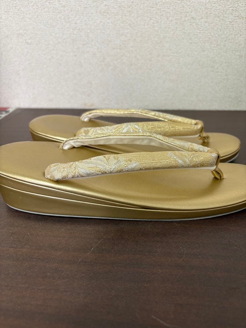 和装セット　バッグ　下駄　草履　ゴールド　着物　入学式　冠婚葬祭/C-0