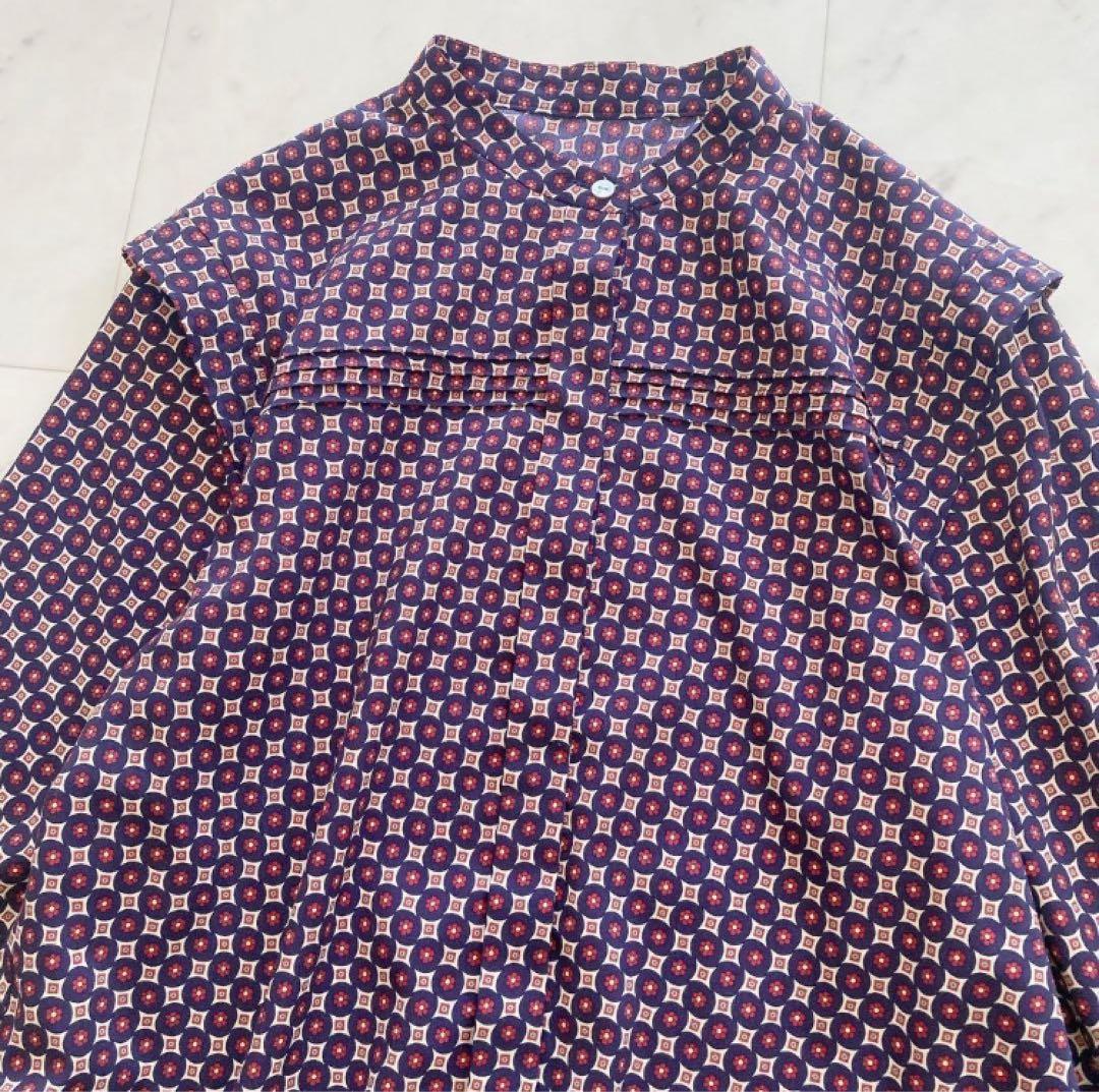 極美品　トゥモローランド　コモンフラワープリント　スタンドカラーブラウス