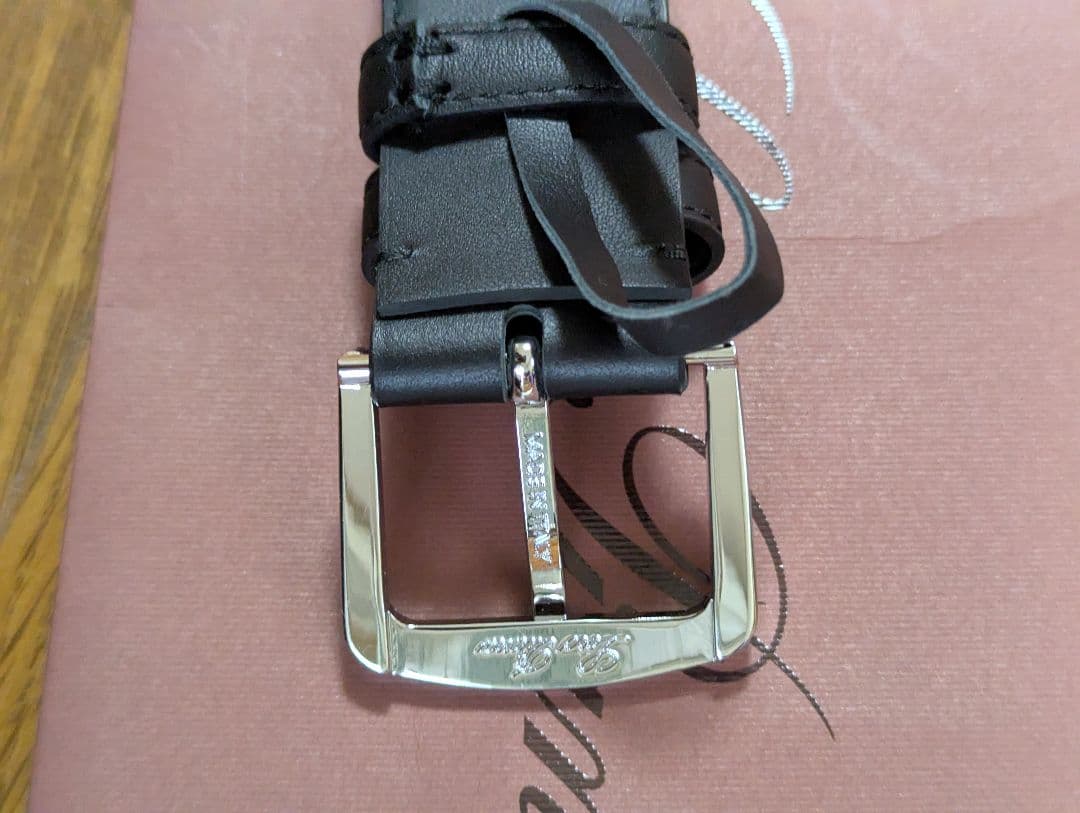 Loro Piana ブラックレザーベルト 90/36