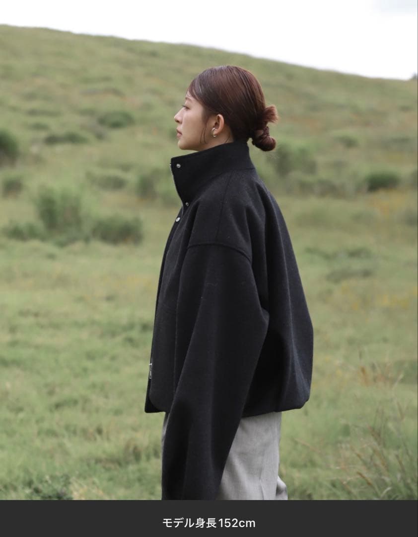 Reurie ダブルジップショートウールコート