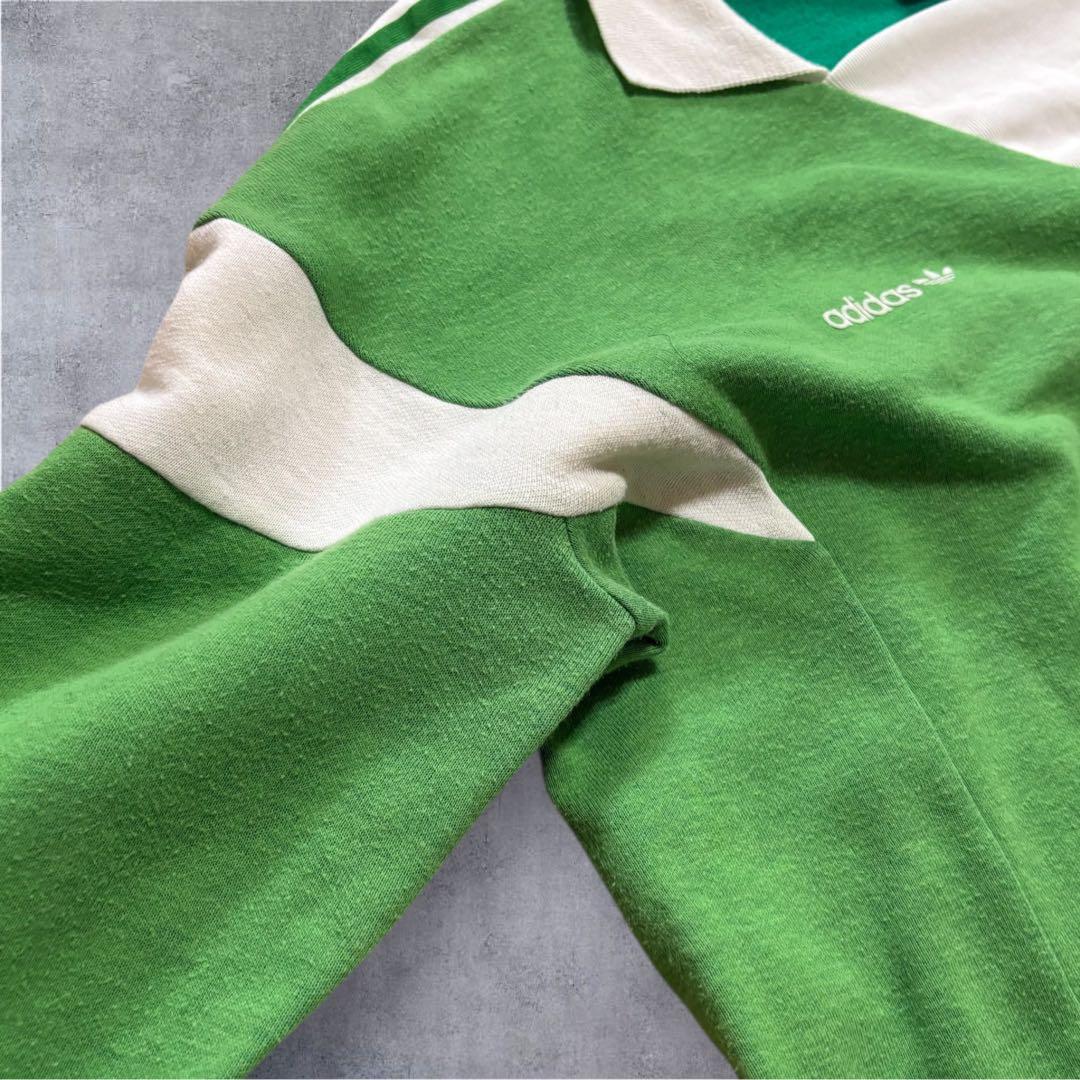 【J53】70s adidasベンテックスサッカーシャツフロッキープリント