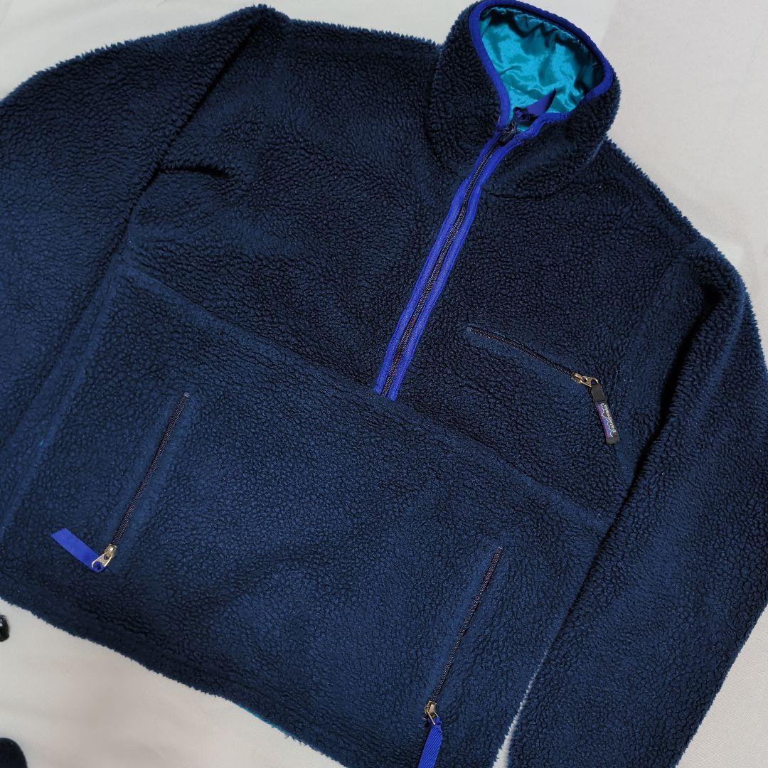 '92 パタゴニア パイルグリセードプルオーバー サファイア S USA製