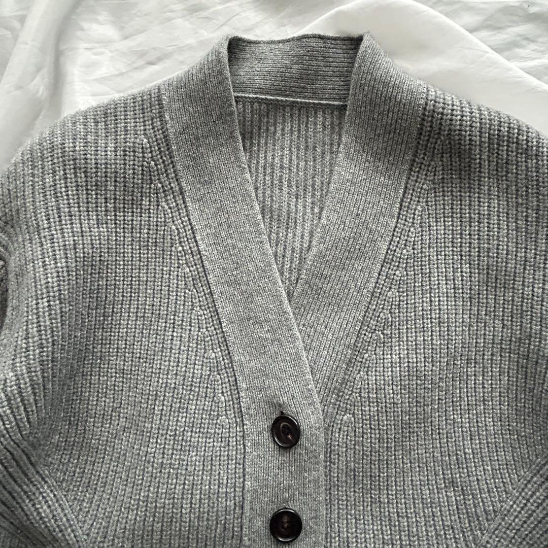 美品レア♡【Cygne】Raymondボリューム袖 ロングカーディガン グレー