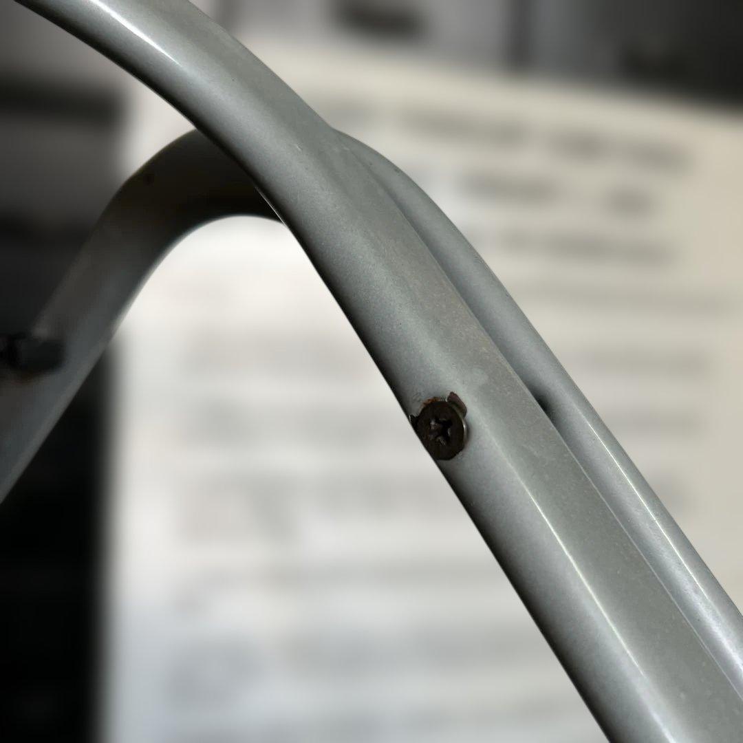 昭和レトロ 80's 強化ガラス天板 ローテーブル グレー インダストリアル