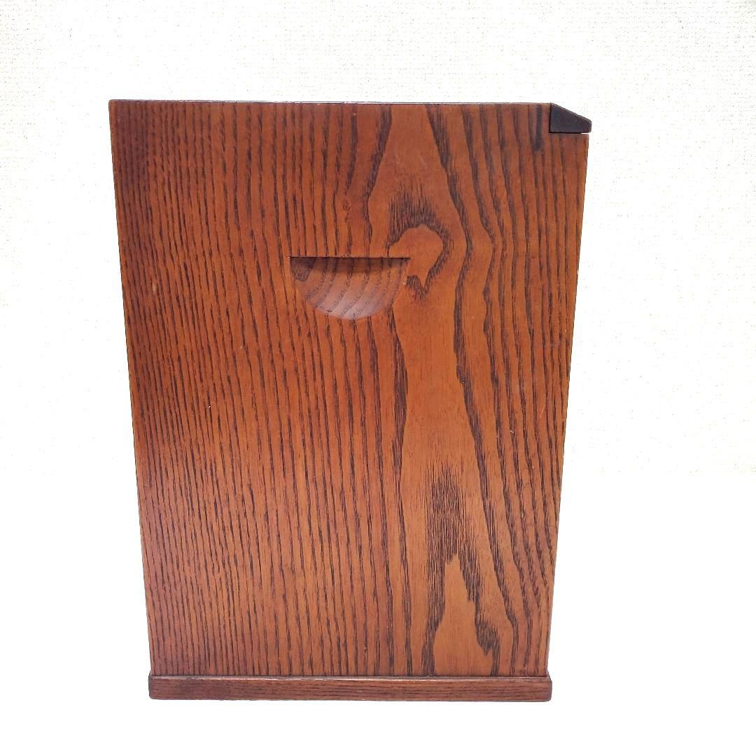 【高級木工】江戸指物 箱鏡台 キハダ材 桑材 網代編み模様 昭和レトロ