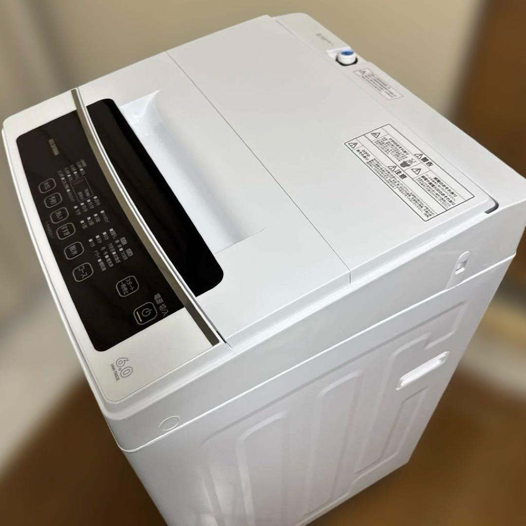 美品 IRIS OHYAMA 2021年製 洗濯機 6kg シンプルデザイン