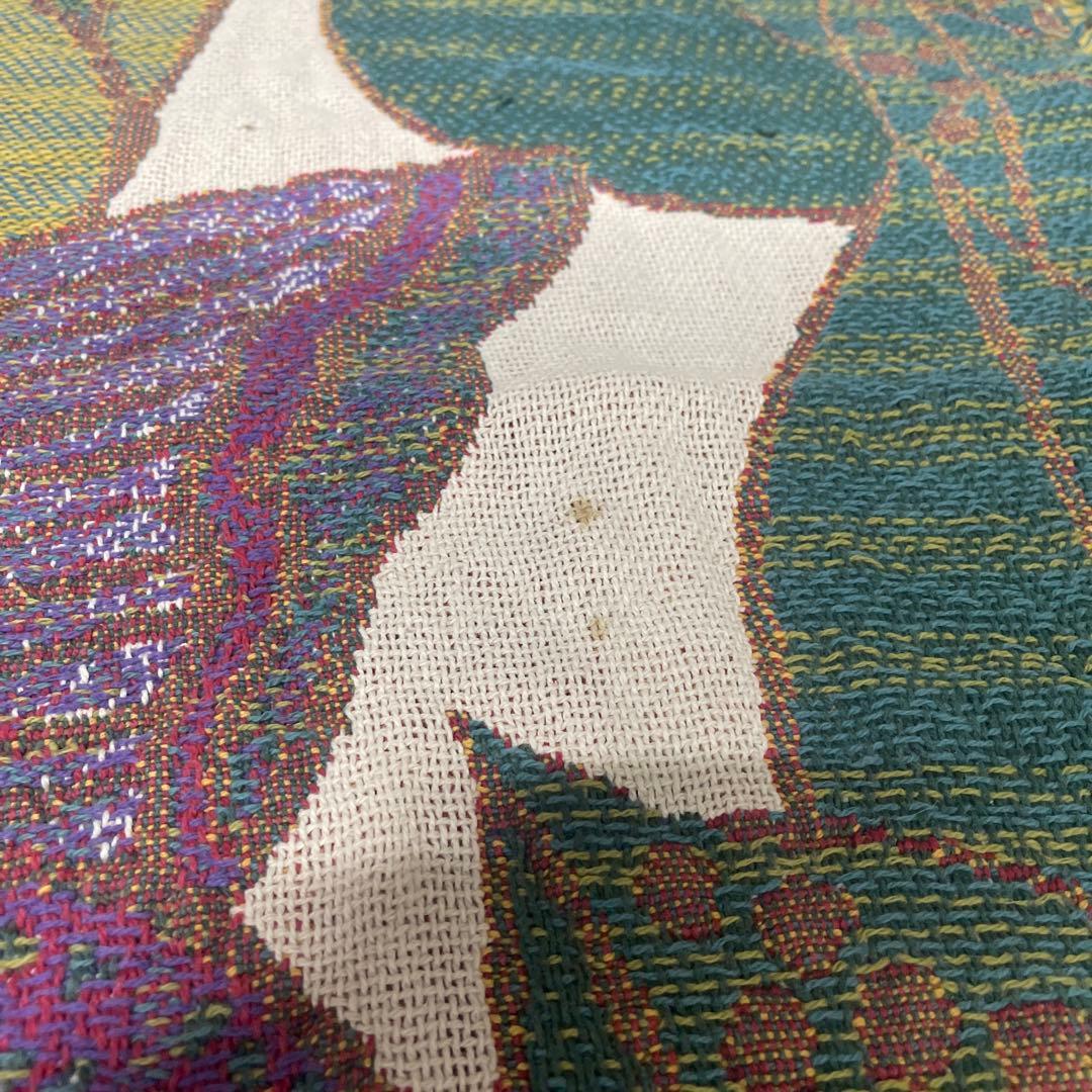 鳥　マルチカバー　ソファーカバー　ヴィンテージラグ　170x116