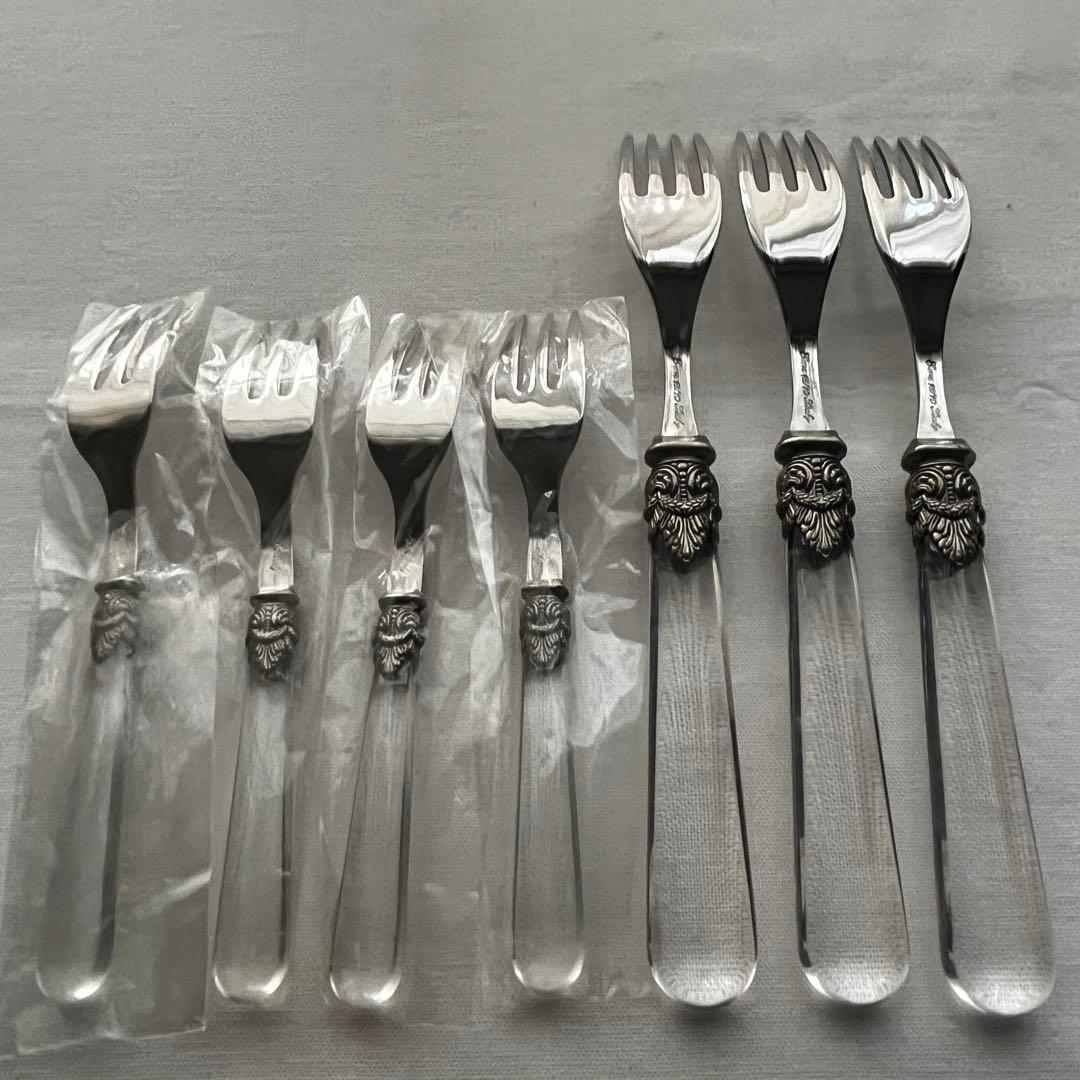 エメ ナポレオン 18-10 イタリア製 カトラリー クリア フォーク ケーキ