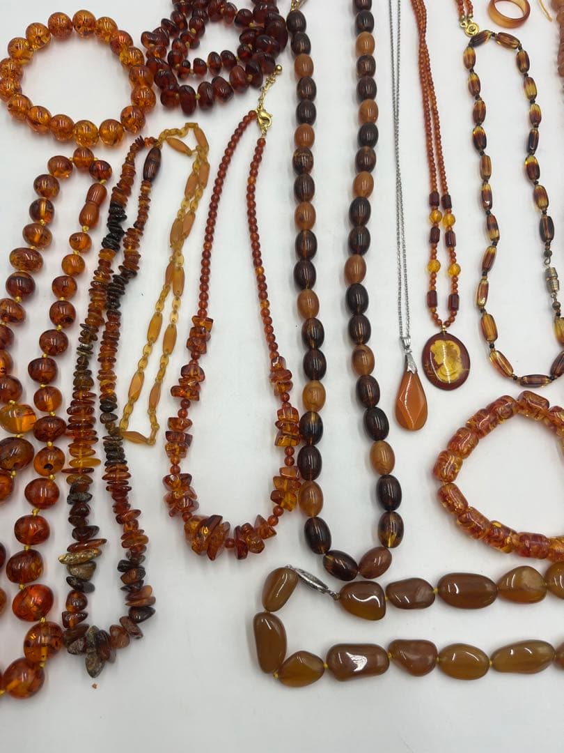 鼈甲？　琥珀？　アクセサリー　シルバー　ジャンク　まとめ売り　総重量約410g