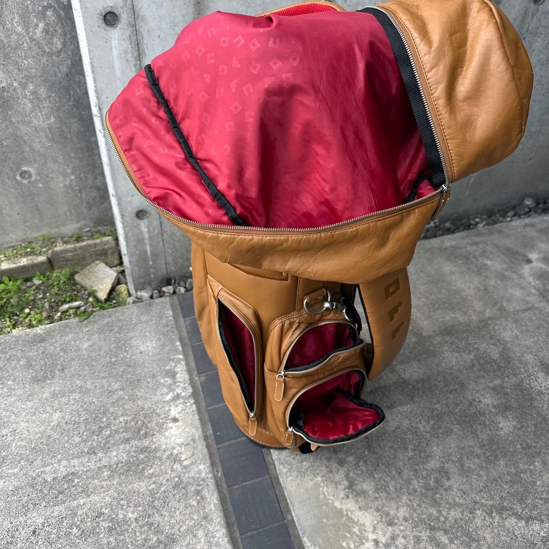 ONOFFブラウン レザー風 キャディバッグ　軽量