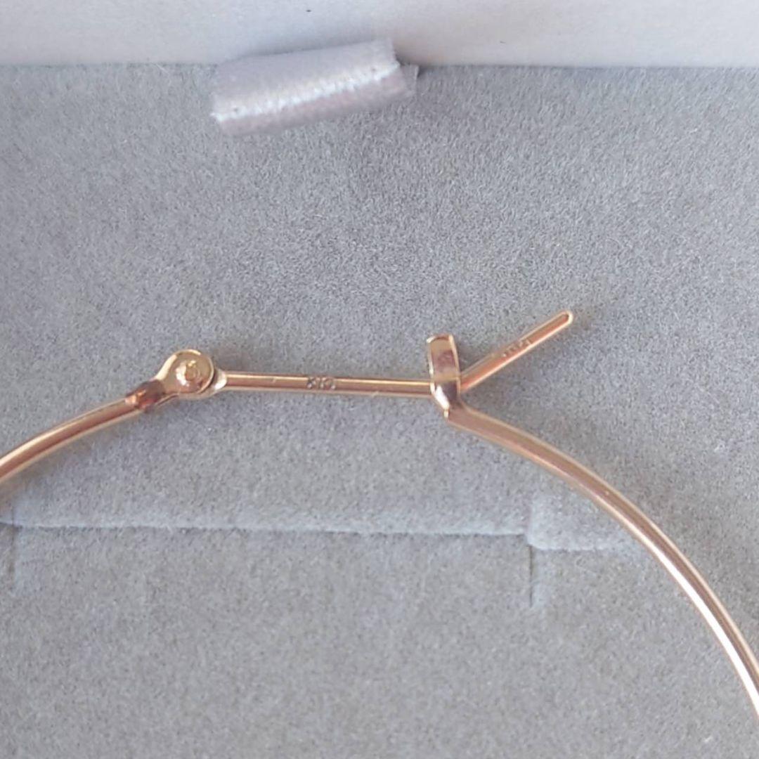 アガット　片耳　フープピアス　4センチ　K10