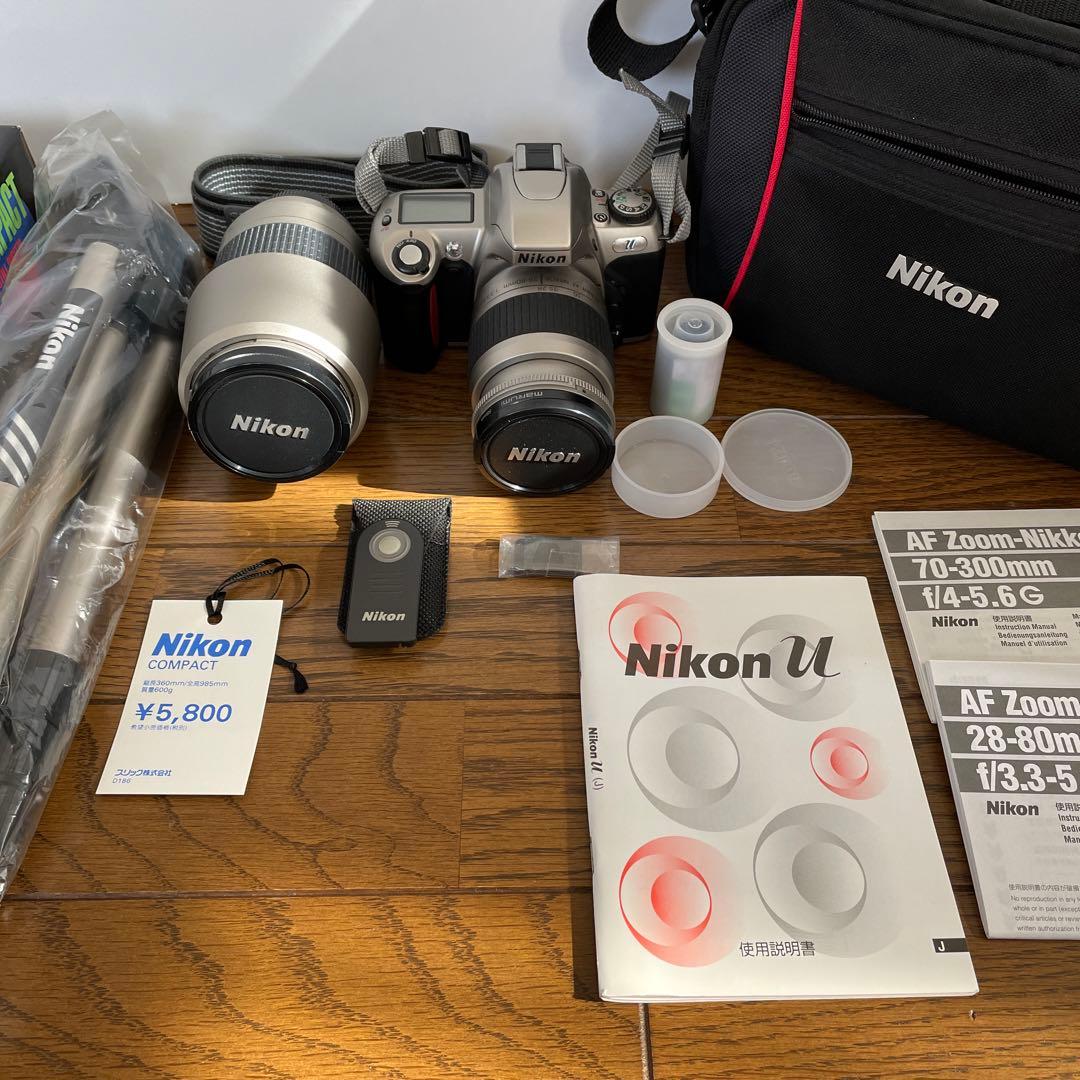 NIKON　フイルム式　一眼レフカメラ「NIKON　µ」純正ダブルレンズ付き