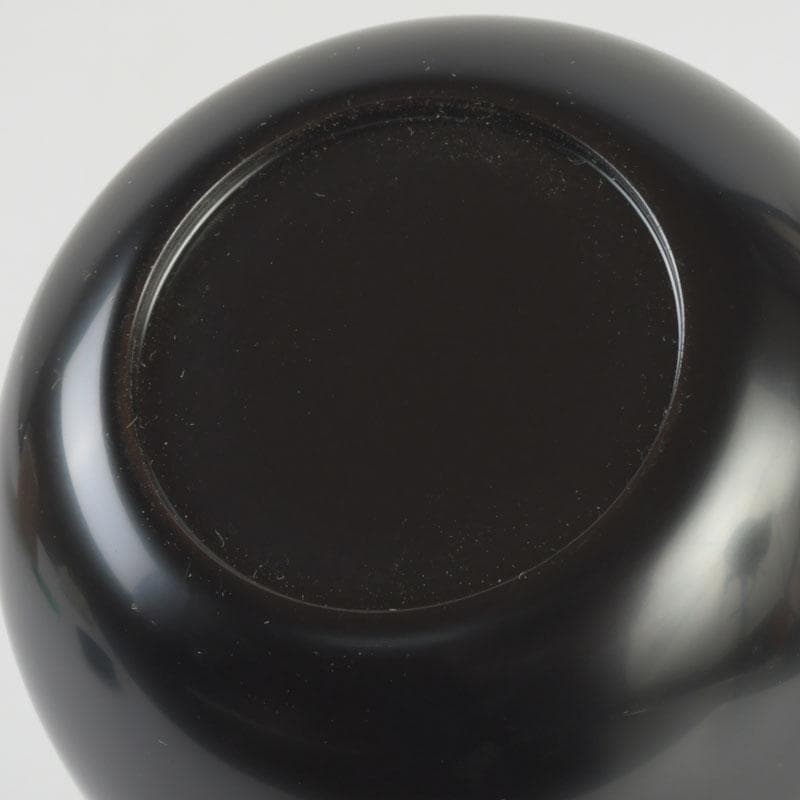 茶道具　山中塗　坂下雄峰作　黒中棗　共箱　V　9829