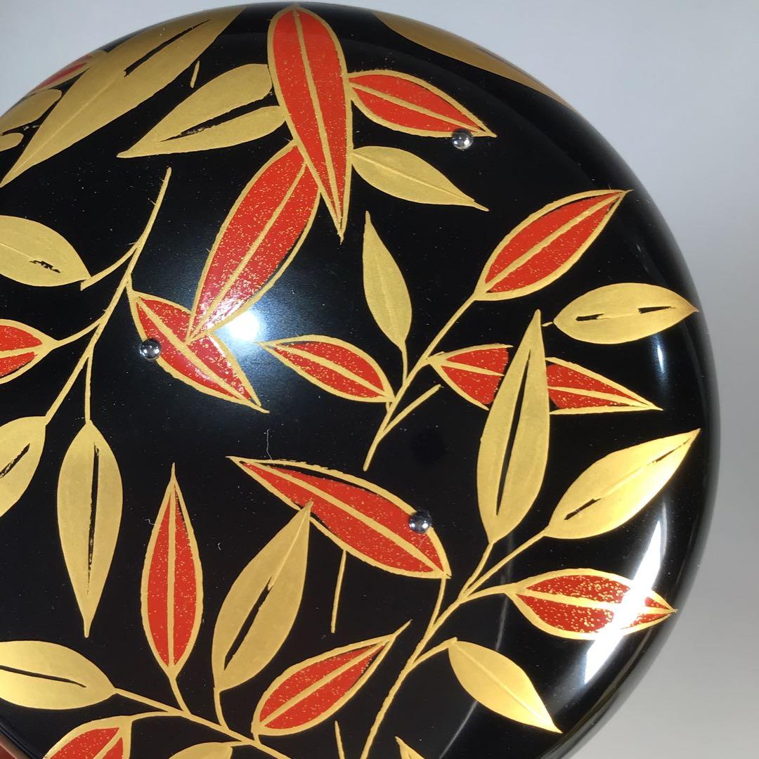 Ｍ３９４　棗　『蒔絵師　中出松峰作』『利休好』『笹蒔絵』『中棗』　共箱　茶道具