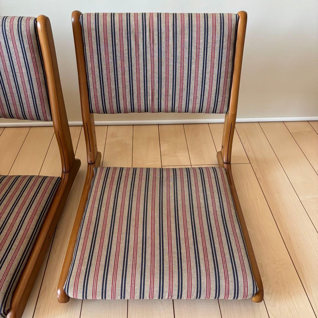 折り畳み 回転 木製座椅子 和モダン ２点セット 和座椅子 中居木工